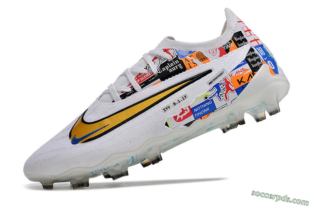 Harry Kane X Nike Phantom GX Elite FG Low-Tops Football Boots - White/Rainbow 5