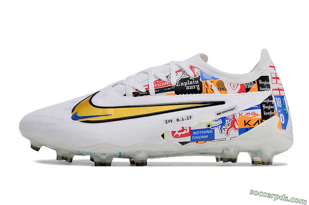 Harry Kane X Nike Phantom GX Elite FG Low-Tops Football Boots - White/Rainbow 2