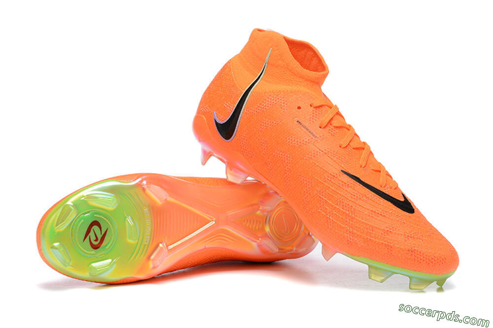 Nike Phantom Luna Elite FG High-Tops Football Boots - Orange/Black/Green 4