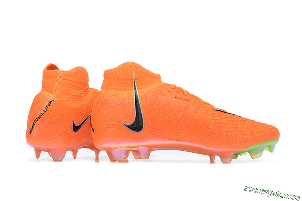 Nike Phantom Luna Elite FG High-Tops Football Boots - Orange/Black/Green 8