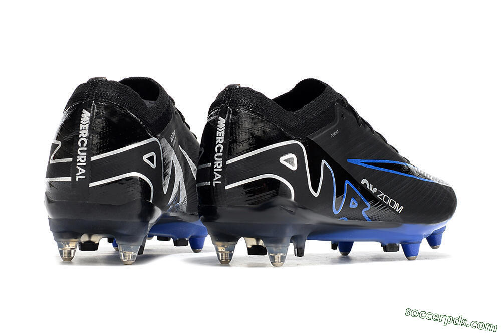 Nike Air Zoom Mercurial Vapor 15 Elite SG Low-Tops Football Boots - Black/Blue/White 6