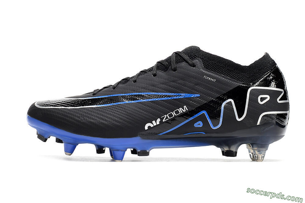 Nike Air Zoom Mercurial Vapor 15 Elite SG Low-Tops Football Boots - Black/Blue/White 2