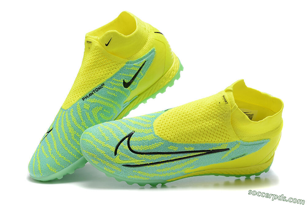 Nike Phantom GX Elite DF TF High-Tops Football Shoes - Blue/Black/Yellow 5