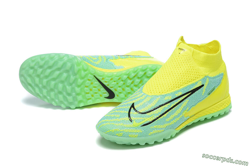 Nike Phantom GX Elite DF TF High-Tops Football Shoes - Blue/Black/Yellow 3