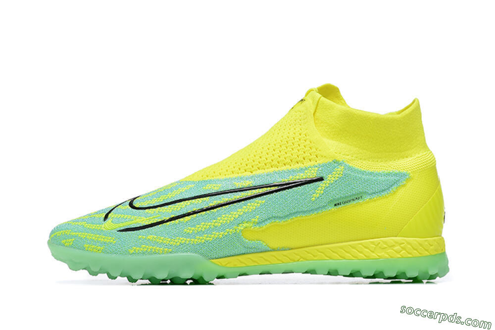 Nike Phantom GX Elite DF TF High-Tops Football Shoes - Blue/Black/Yellow 2
