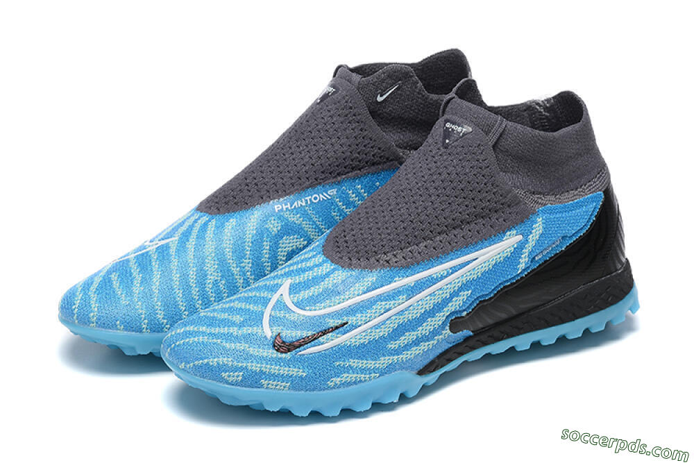 Nike Phantom GX Elite DF TF High-Tops Football Shoes - Blue/White/Black 9