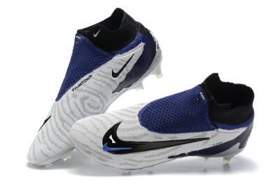 Nike Phantom GX Elite DF FG High-Tops Football Boots - White/Black/Blue