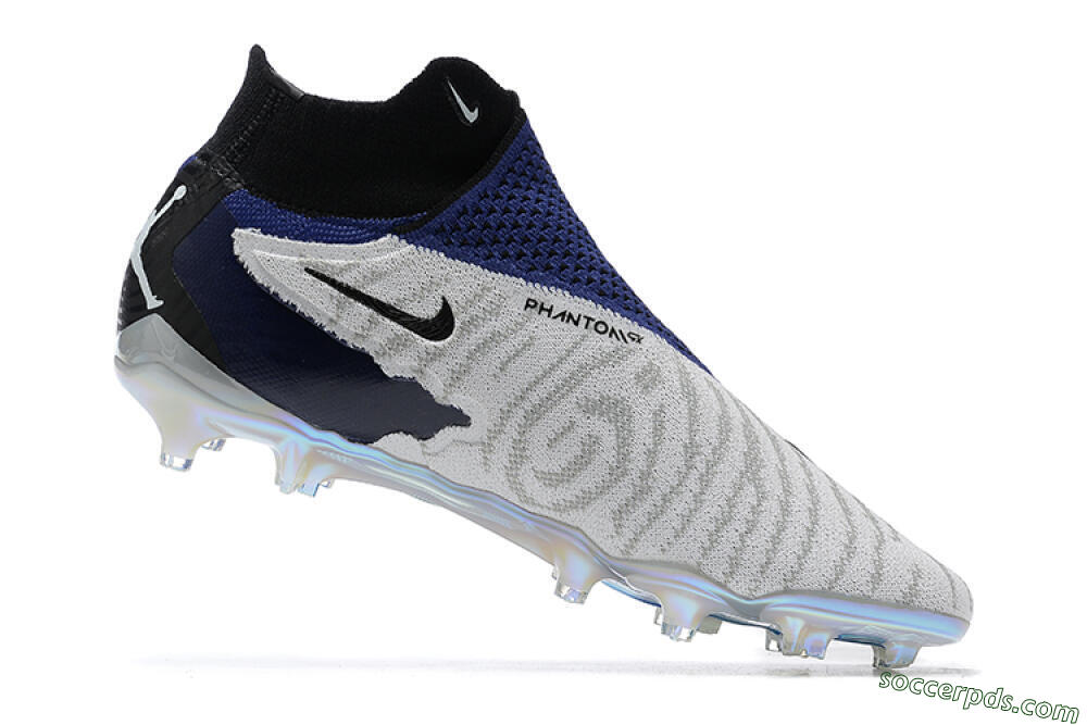 Nike Phantom GX Elite DF FG High-Tops Football Boots - White/Black/Blue 6