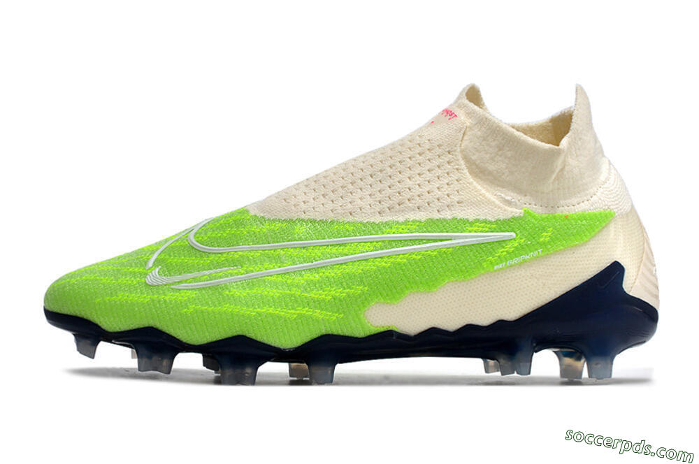 Nike Phantom GX Elite DF Link FG High-Tops Football Boots - Green/White/Beige 2