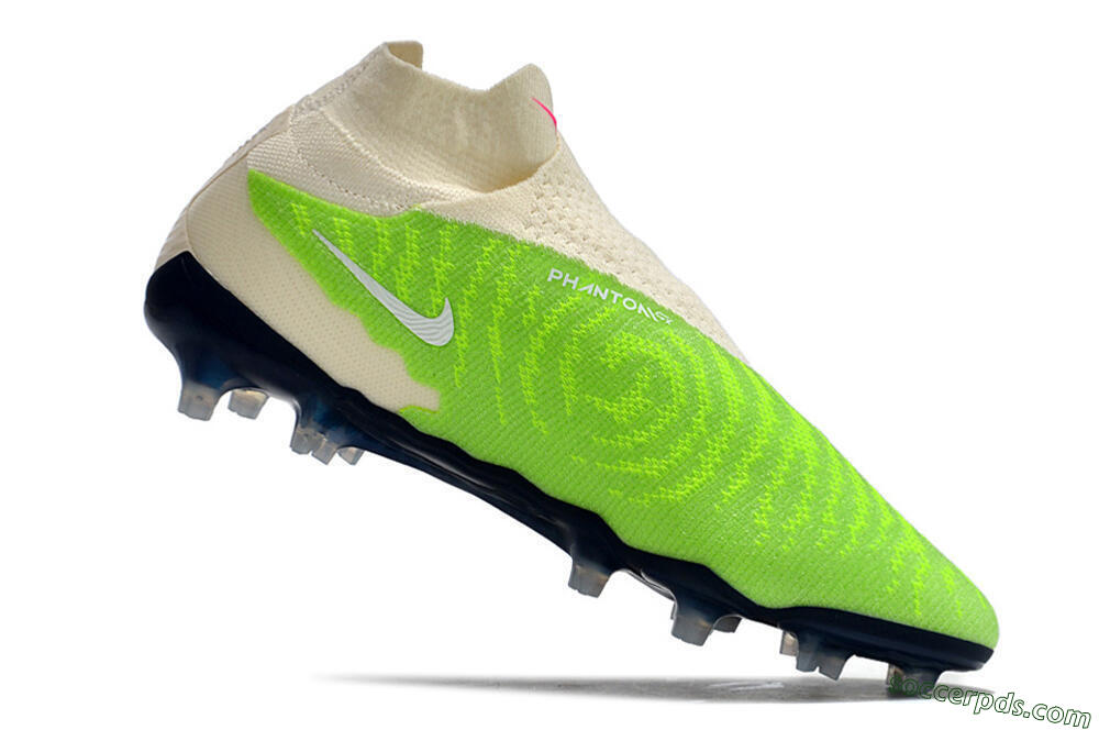 Nike Phantom GX Elite DF Link FG High-Tops Football Boots - Green/White/Beige 4