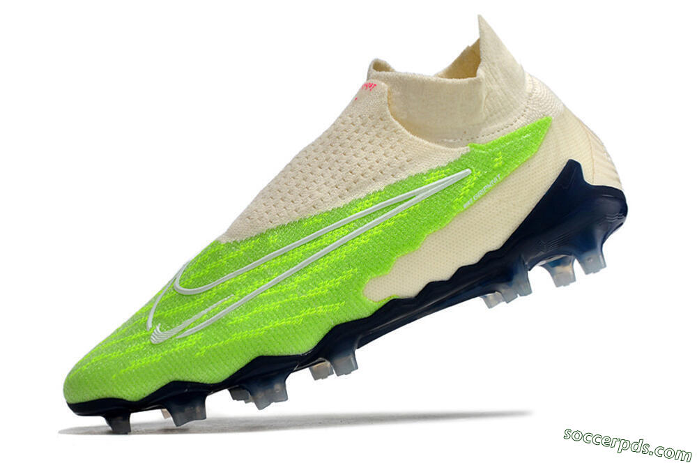 Nike Phantom GX Elite DF Link FG High-Tops Football Boots - Green/White/Beige 5