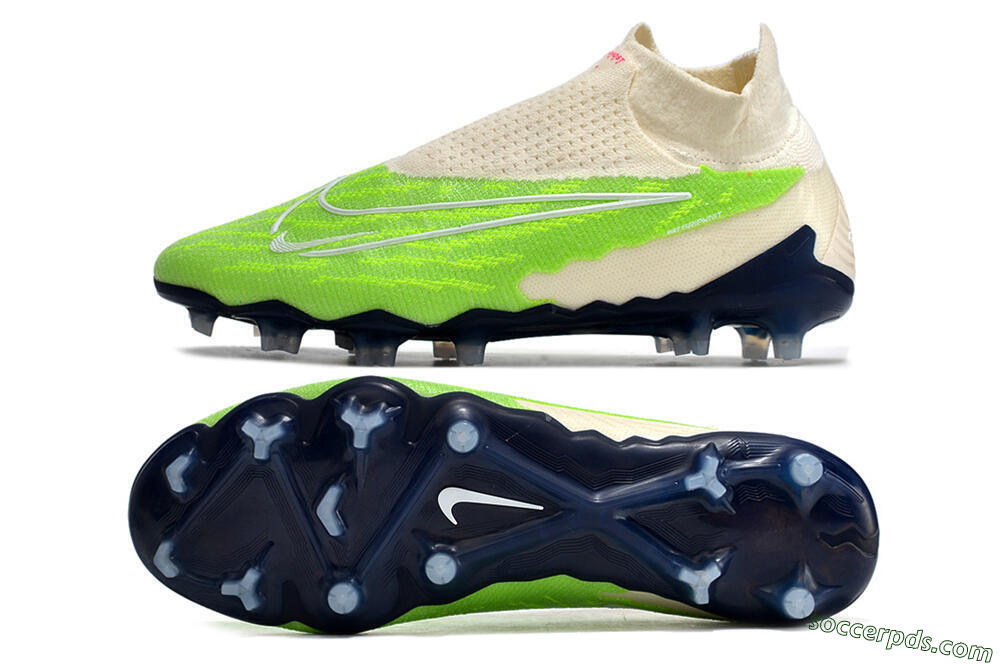Nike Phantom GX Elite DF Link FG High-Tops Football Boots - Green/White/Beige 0