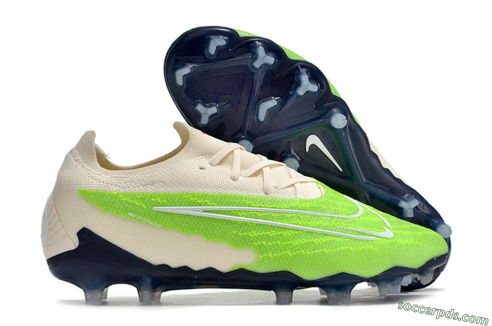 Nike Phantom GX Elite FG Low-Tops Football Boots - Green/White/Beige 1