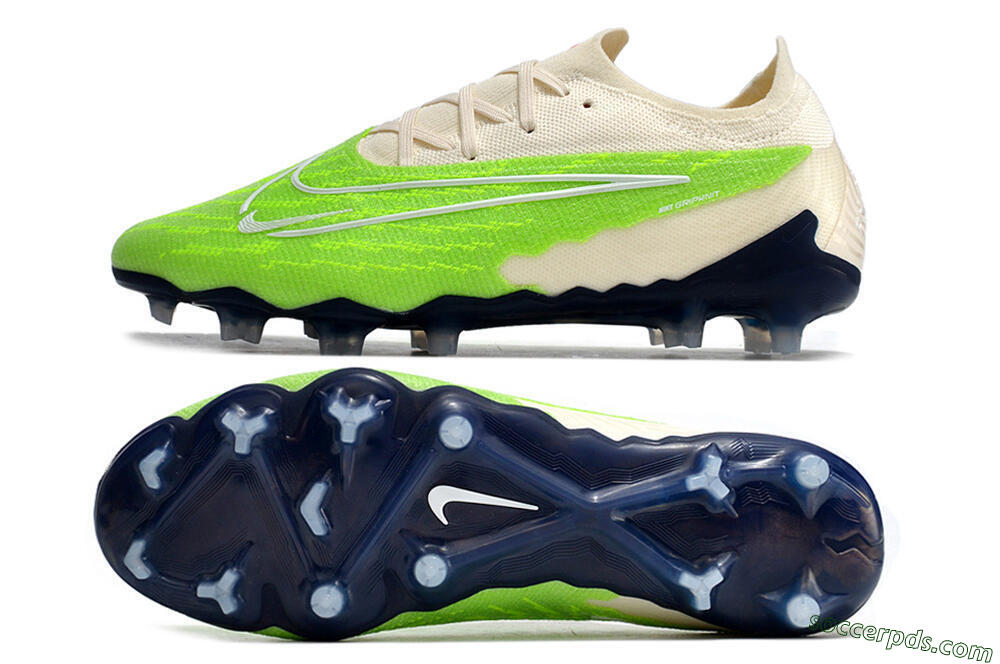 Nike Phantom GX Elite FG Low-Tops Football Boots - Green/White/Beige 0