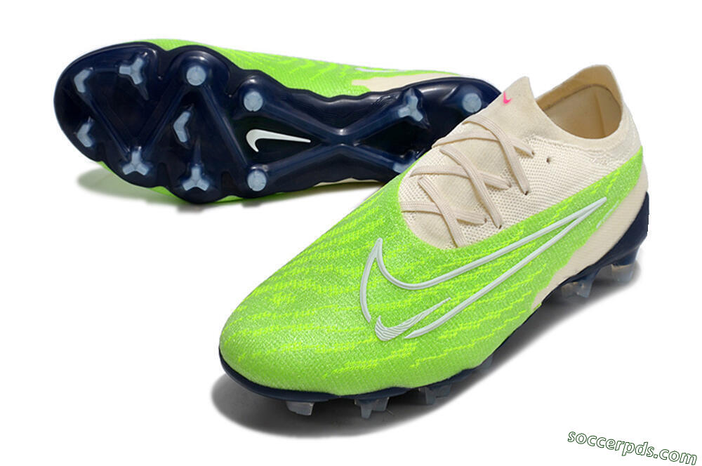 Nike Phantom GX Elite FG Low-Tops Football Boots - Green/White/Beige 3