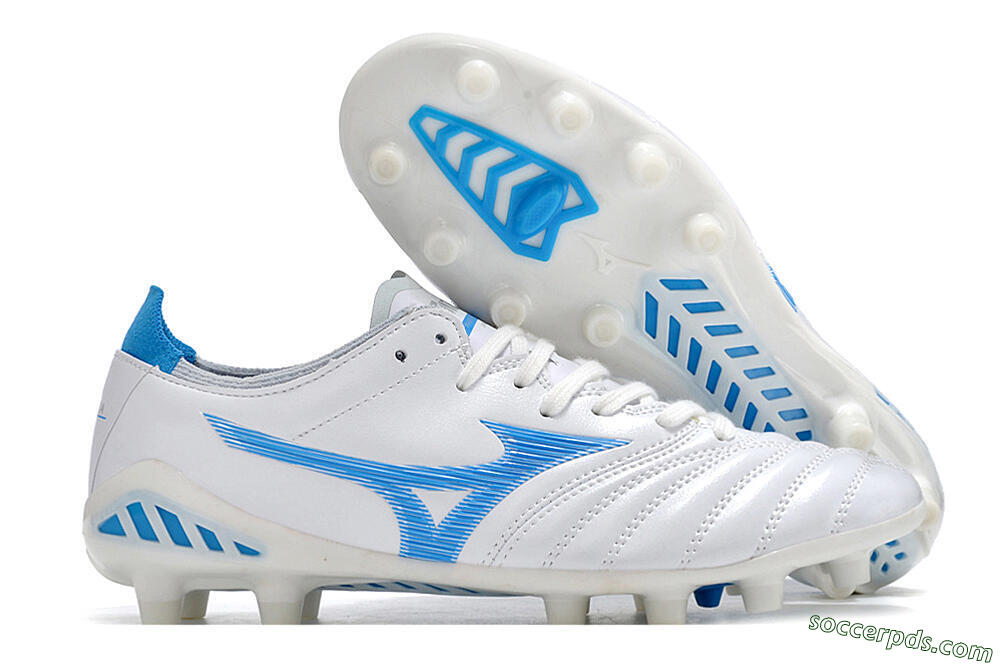 Mizuno Morelia Neo 3 Pro FG Low-Tops Football Boots - White/Blue/White 1