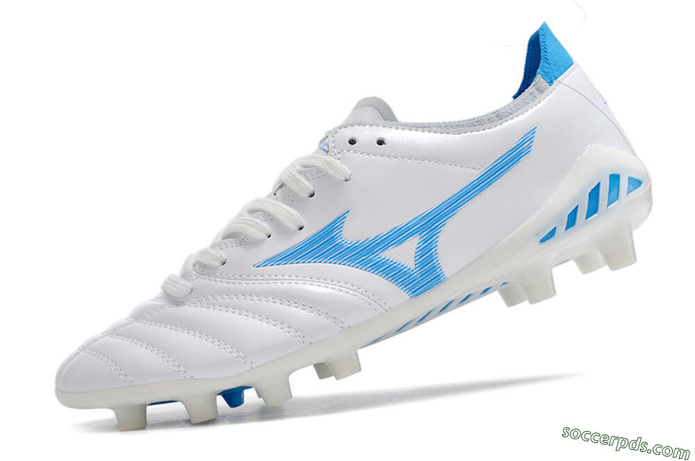 Mizuno Morelia Neo 3 Pro FG Low-Tops Football Boots - White/Blue/White 5