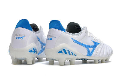 Mizuno Morelia Neo 3 Pro FG Low-Tops Football Boots - White/Blue/White