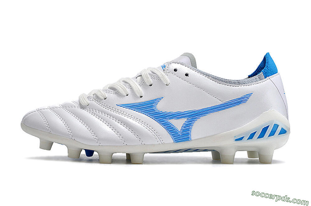 Mizuno Morelia Neo 3 Pro FG Low-Tops Football Boots - White/Blue/White 2