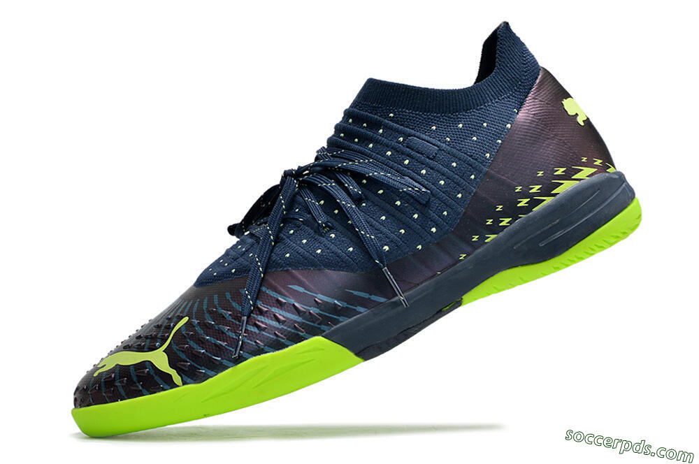 Puma Future Z 1.3 Teazer IC Low-Tops Football Shoes - Blue/Green 5