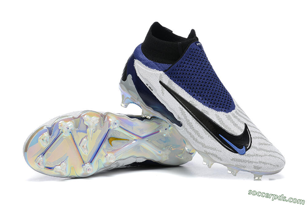 Nike Phantom GX Elite DF FG High-Tops Football Boots - White/Black/Blue 4