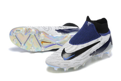 Nike Phantom GX Elite DF FG High-Tops Football Boots - White/Black/Blue