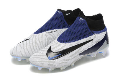 Nike Phantom GX Elite DF FG High-Tops Football Boots - White/Black/Blue