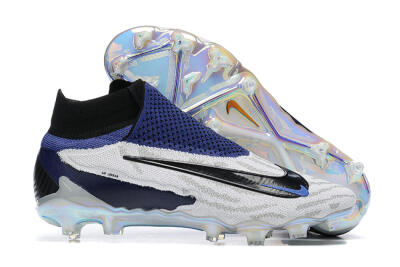 Nike Phantom GX Elite DF FG High-Tops Football Boots - White/Black/Blue