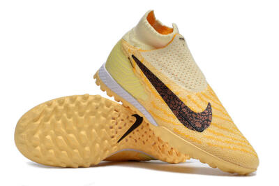 Nike Phantom GX Elite DF Link TF High-Tops Football Shoes - Yellow/Black/Brown