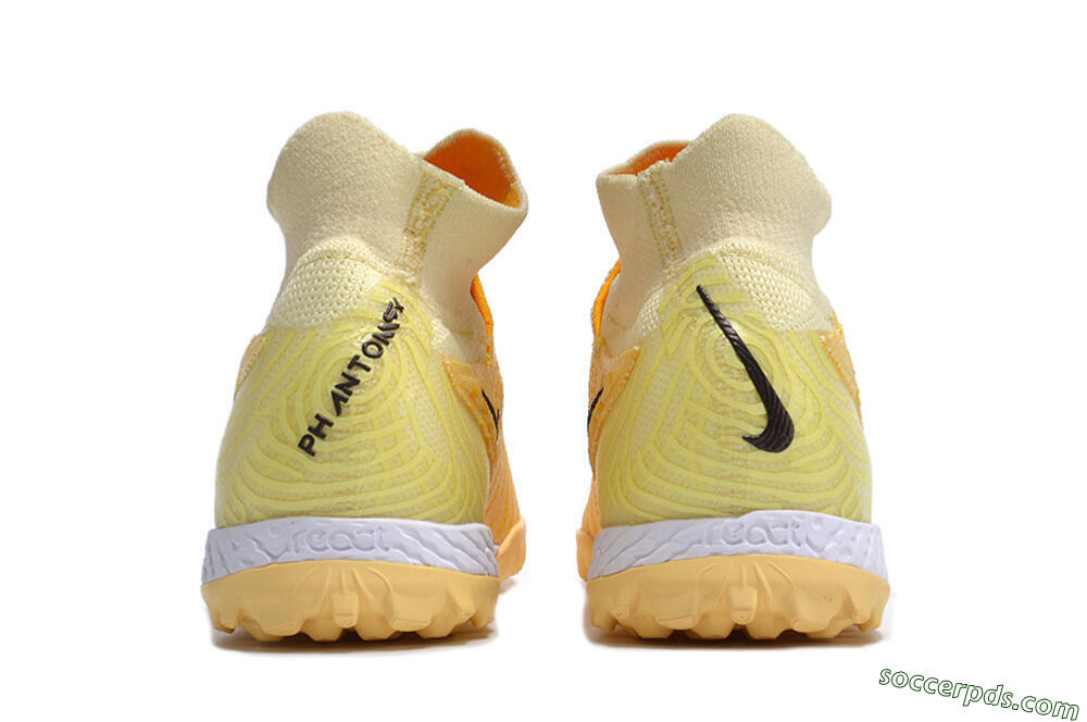 Nike Phantom GX Elite DF Link TF High-Tops Football Shoes - Yellow/Black/Brown 5