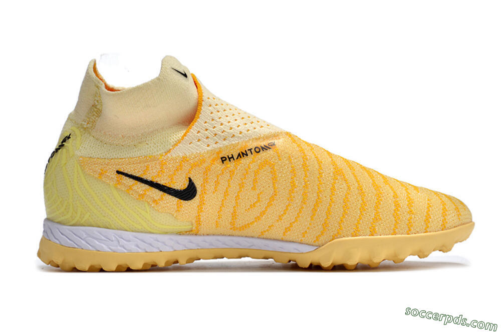 Nike Phantom GX Elite DF Link TF High-Tops Football Shoes - Yellow/Black/Brown 6