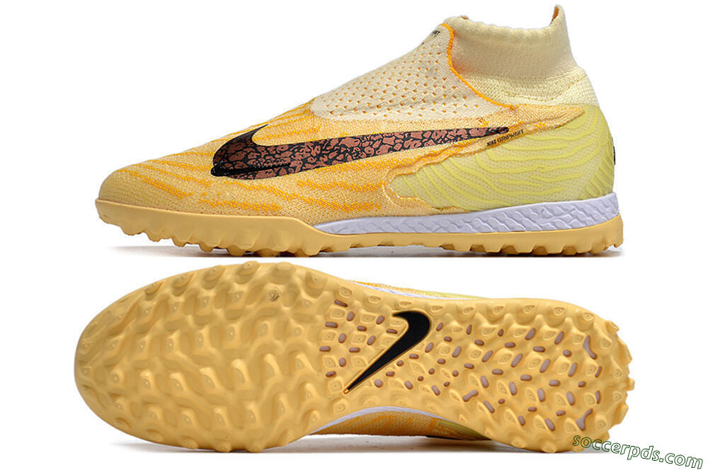 Nike Phantom GX Elite DF Link TF High-Tops Football Shoes - Yellow/Black/Brown 0