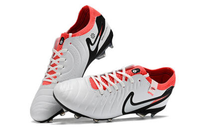 Nike Tiempo Legend 10 Elite FG Low-Tops Football Boots - White/Black/Red