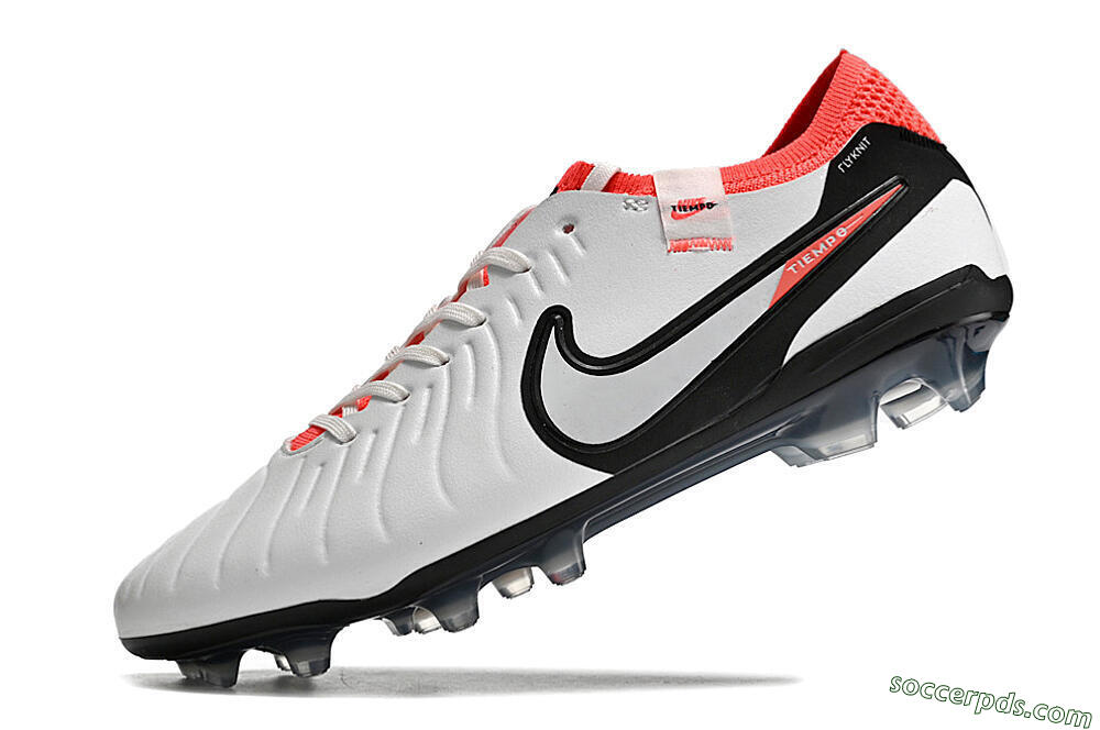 Nike Tiempo Legend 10 Elite FG Low-Tops Football Boots - White/Black/Red 7