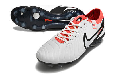 Nike Tiempo Legend 10 Elite FG Low-Tops Football Boots - White/Black/Red