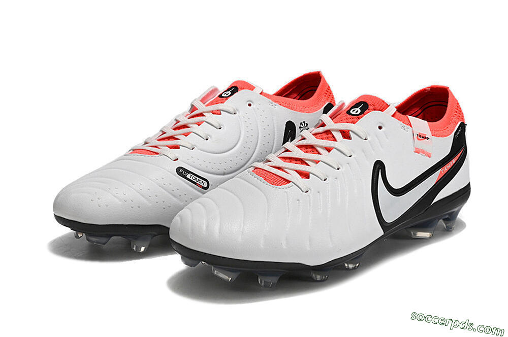 Nike Tiempo Legend 10 Elite FG Low-Tops Football Boots - White/Black/Red 9