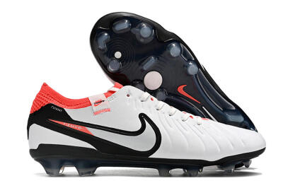 Nike Tiempo Legend 10 Elite FG Low-Tops Football Boots - White/Black/Red