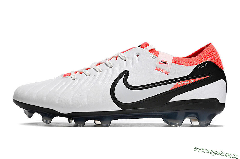 Nike Tiempo Legend 10 Elite FG Low-Tops Football Boots - White/Black/Red 2