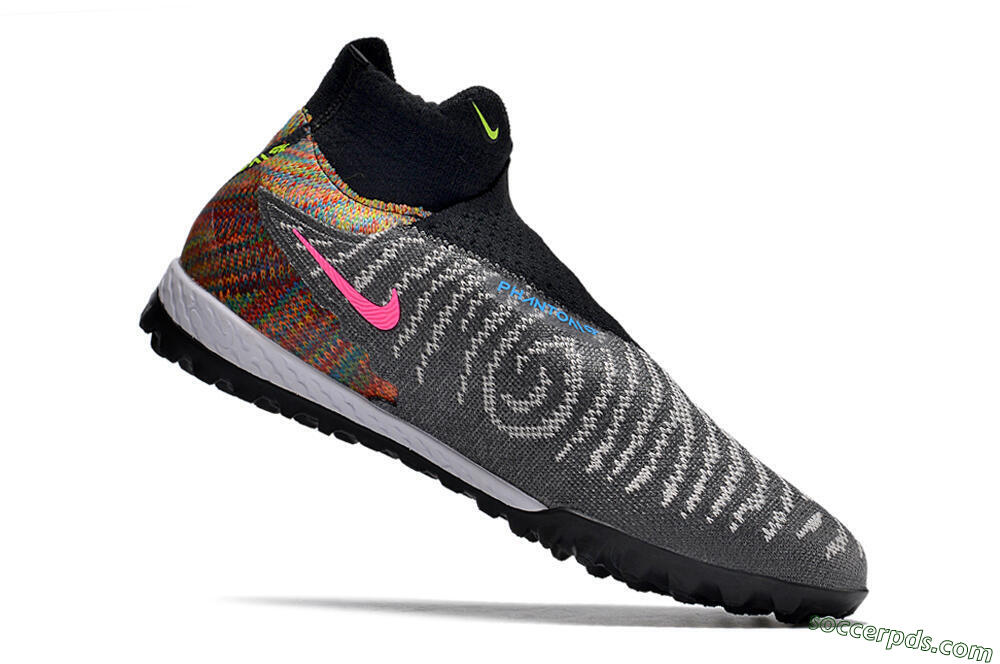 Nike Phantom GX Elite TF High-Tops Football Shoes - Grey/Green/Black/Rainbow 6