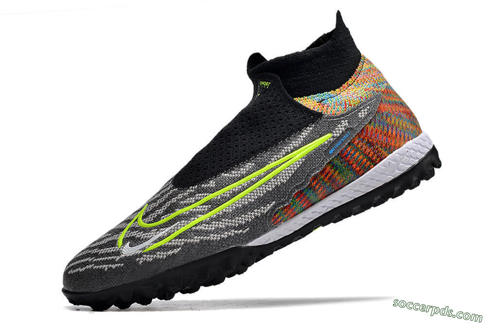 Nike Phantom GX Elite TF High-Tops Football Shoes - Grey/Green/Black/Rainbow 7