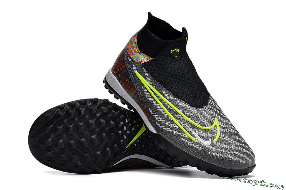 Nike Phantom GX Elite TF High-Tops Football Shoes - Grey/Green/Black/Rainbow 4