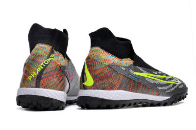 Nike Phantom GX Elite TF High-Tops Football Shoes - Grey/Green/Black/Rainbow