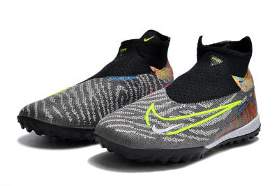 Nike Phantom GX Elite TF High-Tops Football Shoes - Grey/Green/Black/Rainbow