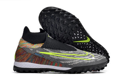 Nike Phantom GX Elite TF High-Tops Football Shoes - Grey/Green/Black/Rainbow