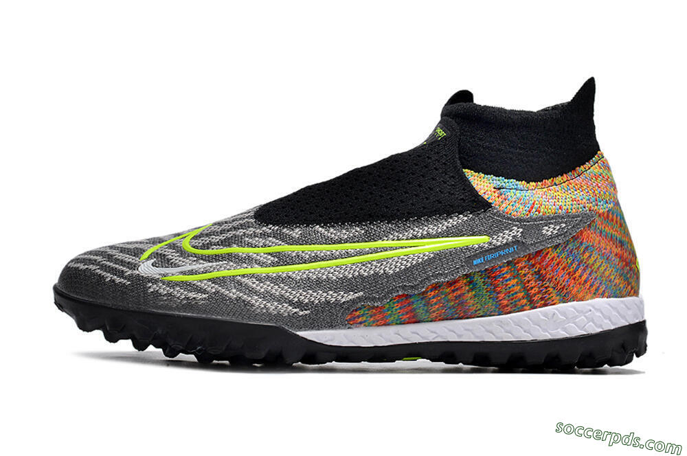 Nike Phantom GX Elite TF High-Tops Football Shoes - Grey/Green/Black/Rainbow 2