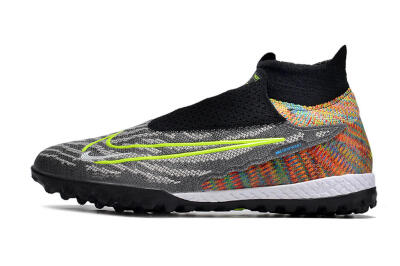 Nike Phantom GX Elite TF High-Tops Football Shoes - Grey/Green/Black/Rainbow