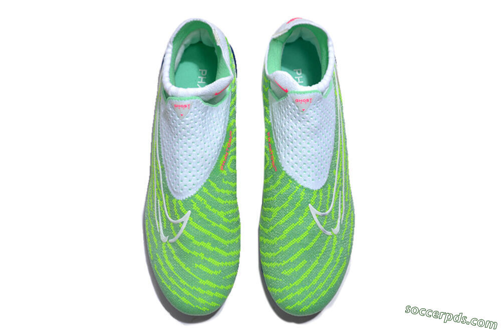 Nike Phantom GX DF Elite FG High-Tops Football Boots - Green/White/Blue 4