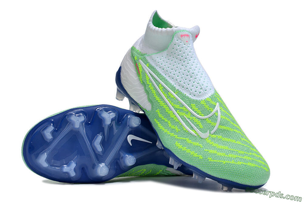 Nike Phantom GX DF Elite FG High-Tops Football Boots - Green/White/Blue 3