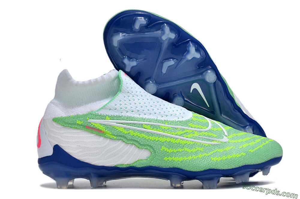 Nike Phantom GX DF Elite FG High-Tops Football Boots - Green/White/Blue 1