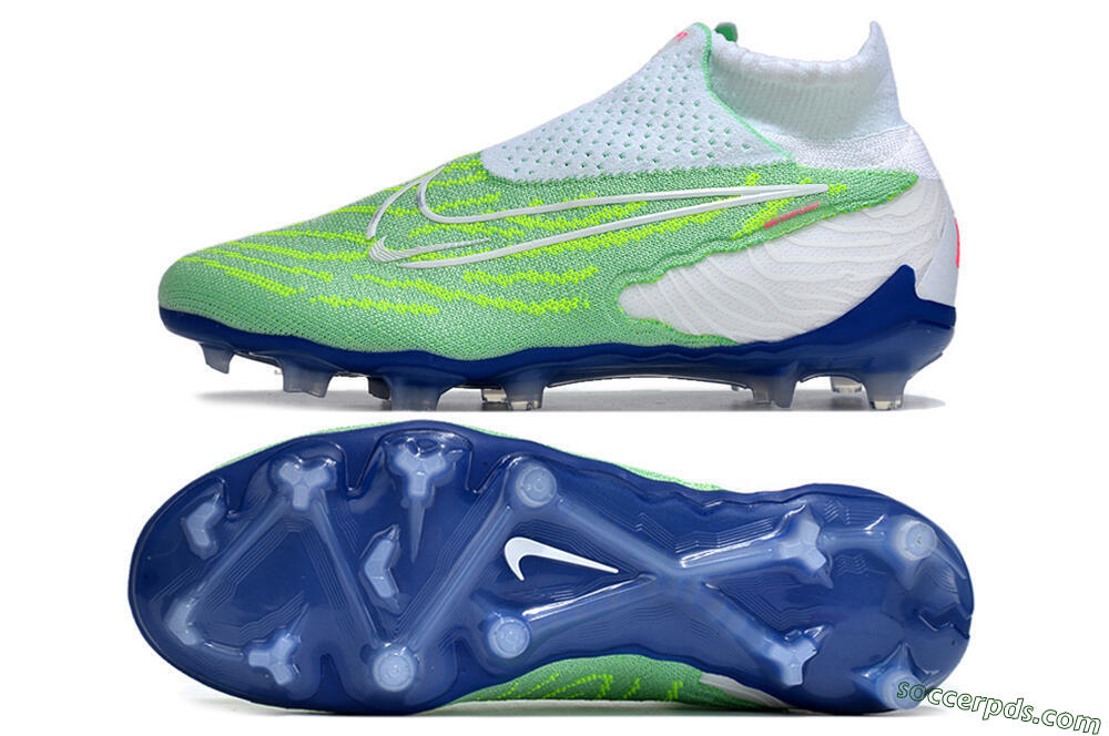 Nike Phantom GX DF Elite FG High-Tops Football Boots - Green/White/Blue 0